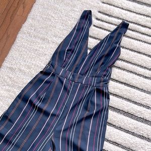 Frank and Oak Women's Medium Navy Blue Jumpsuit V-Neck